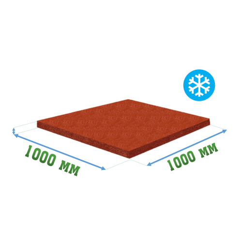Резиновая плитка 1000x1000x10 мм для холодных помещений Ice
