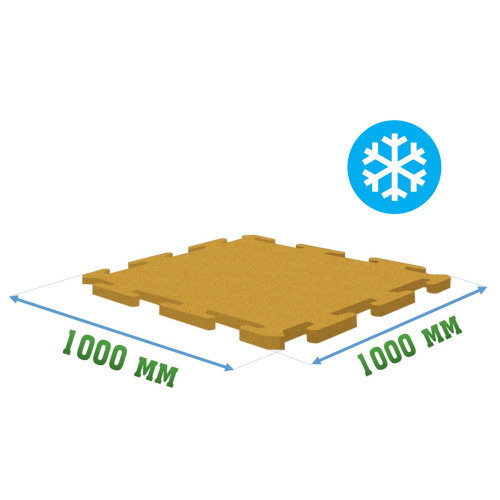 Резиновая покрытие 1000x1000x15мм Ice