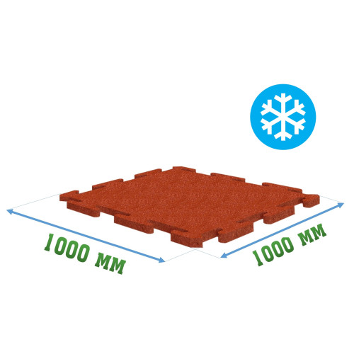 Резиновая покрытие 1000x1000x15мм Ice