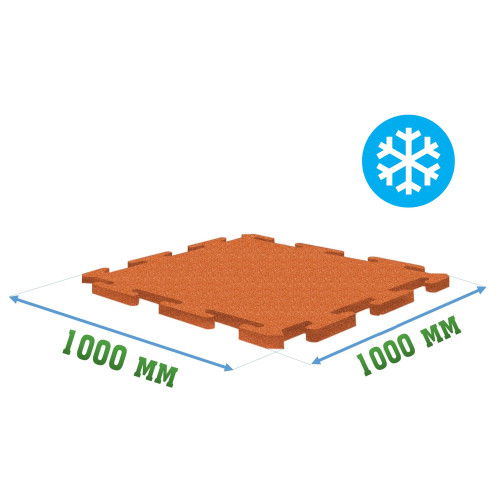 Резиновая покрытие 1000x1000x15мм Ice