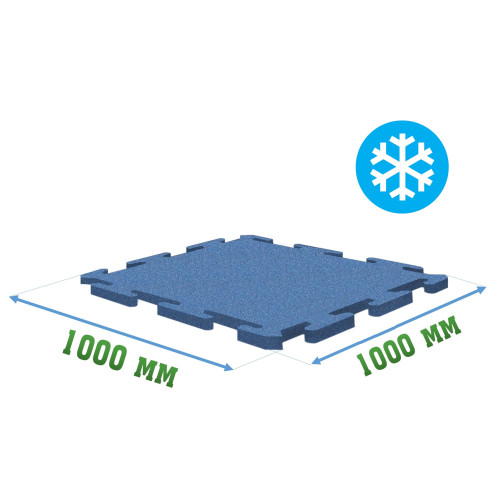 Резиновая покрытие 1000x1000x15мм Ice