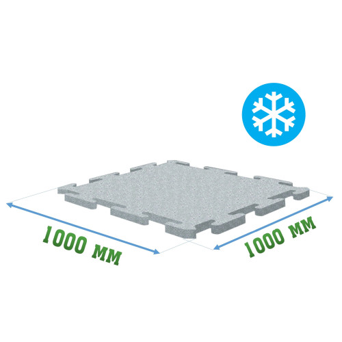 Резиновая покрытие 1000x1000x15мм Ice