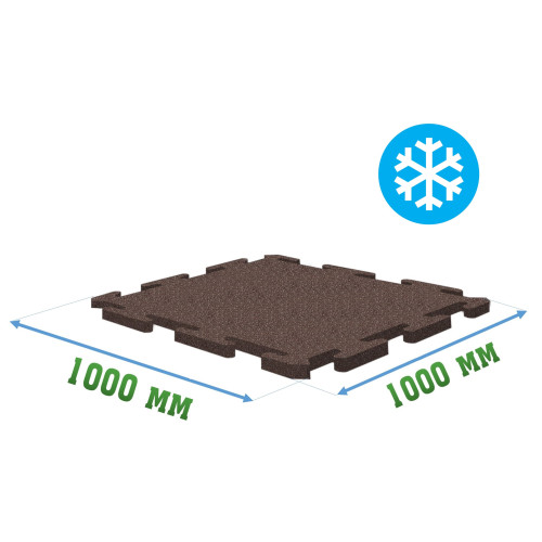 Резиновая покрытие 1000x1000x15мм Ice
